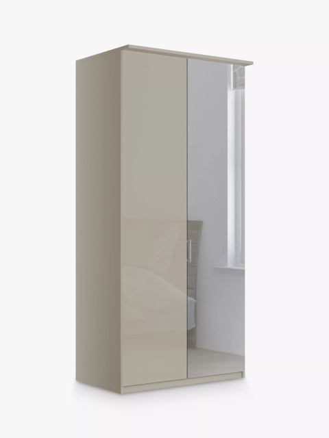 John Lewis Elstra 100cm Wardrobe with Glass and Mirrored Hinged Doors - image 1