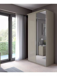 John Lewis Elstra 100cm Wardrobe with Glass and Mirrored Hinged Doors - thumbnail 3