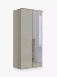John Lewis Elstra 100cm Wardrobe with Glass and Mirrored Hinged Doors - thumbnail 1