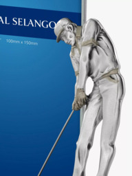 "Royal Selangor Golfer Photo Frame, 4 x 6"" (10 x 15cm), Pewter Grey" - thumbnail 4
