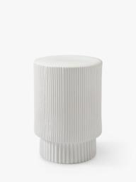 west elm Indoor/Outdoor Fluted Earthenware Side Table, White
