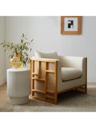 west elm Indoor/Outdoor Fluted Earthenware Side Table, White - thumbnail 4