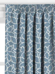 John Lewis Calathea Embroidered Made to Measure Curtains or Roman Blind, Lake Blue - thumbnail 2