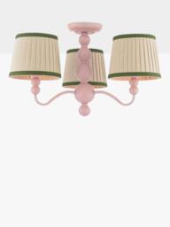 Joules Harewood 3 Arm Semi Flush Pendant Ceiling Light, Pink - thumbnail 1