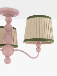 Joules Harewood 3 Arm Semi Flush Pendant Ceiling Light, Pink - thumbnail 5