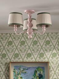 Joules Harewood 3 Arm Semi Flush Pendant Ceiling Light, Pink - thumbnail 6