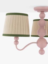 Joules Harewood 3 Arm Semi Flush Pendant Ceiling Light, Pink - thumbnail 4