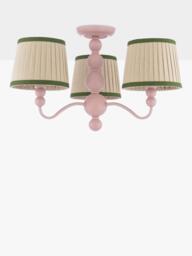 Joules Harewood 3 Arm Semi Flush Pendant Ceiling Light, Pink - thumbnail 3