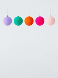 John Lewis Flocked Baubles, Box of 10, Multi - thumbnail 1