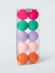 John Lewis Flocked Baubles, Box of 10, Multi - thumbnail 3
