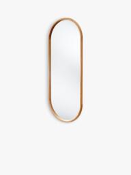 Yearn Quebec Solid Oak Wood Oval Wall Mirror, 150 x 60cm - thumbnail 2