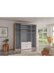 John Lewis Osaka 2m Bi-Fold Wardrobe with 2 Glass Doors, 2 Mirrored Doors & 3 Glass Drawers - thumbnail 4