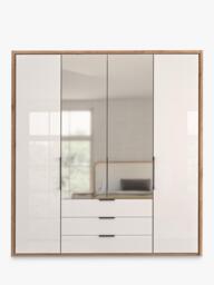 John Lewis Osaka 2m Bi-Fold Wardrobe with 2 Glass Doors, 2 Mirrored Doors & 3 Glass Drawers - thumbnail 5