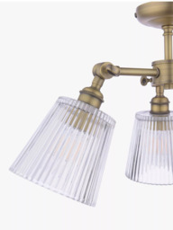 Laura Ashley Callaghan 3 Arm Semi-Flush Ceiling Light, Clear - thumbnail 5