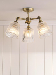 Laura Ashley Callaghan 3 Arm Semi-Flush Ceiling Light, Clear - thumbnail 1