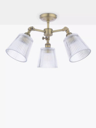 Laura Ashley Callaghan 3 Arm Semi-Flush Ceiling Light, Clear - thumbnail 3