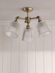 Laura Ashley Callaghan 3 Arm Semi-Flush Ceiling Light, Clear - thumbnail 2