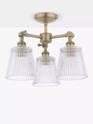 Laura Ashley Callaghan 3 Arm Semi-Flush Ceiling Light, Clear - thumbnail 4