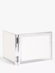 "John Lewis Horizontal Folding Double Photo Frame & Glass Border, 4 x 6"" (10 x 15cm), Silver Plated" - thumbnail 4