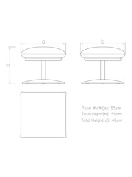 Halo Boss Leather Footstool, Steel Leg, Tipped Taupe - thumbnail 2