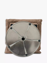 Halo Boss Leather Footstool, Steel Leg, Tipped Taupe - thumbnail 6