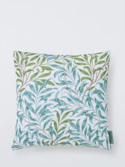 Morris & Co. Acanthus Indoor/Outdoor Cushion, Blue/Linen - image 1