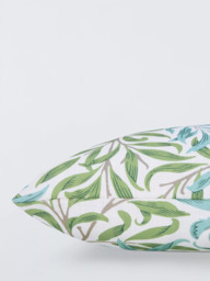 Morris & Co. Acanthus Indoor/Outdoor Cushion, Blue/Linen - thumbnail 3
