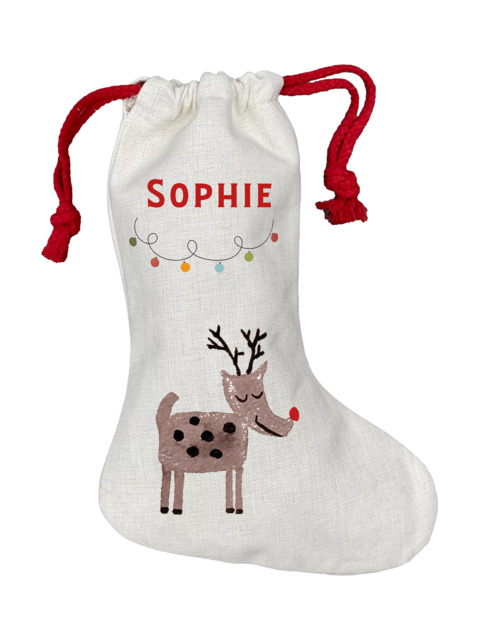 Solesmith Christmas Reindeer Personalised Stocking, Multi - image 1