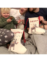 Solesmith Christmas Reindeer Personalised Stocking, Multi - thumbnail 2