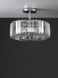 Laura Ashley Fernhurst Crystal Semi-Flush Ceiling Light, Clear/Polished Chrome - thumbnail 2