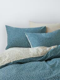 John Lewis Spots Pure Cotton Percale Duvet Cover Set, Blue - thumbnail 1