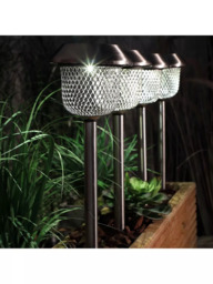 NOMA Solar Mesh Stake Lights, Set of 4, White - thumbnail 2