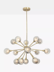 John Lewis Huxley Chandelier Ceiling Light, Smoke/Antique Brass - thumbnail 3