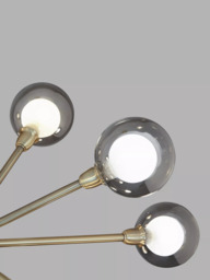John Lewis Huxley Chandelier Ceiling Light, Smoke/Antique Brass - thumbnail 4