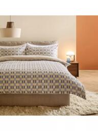 MADE Finnur Geometric Print Cotton Duvet Cover Set, Pink Clay - thumbnail 2