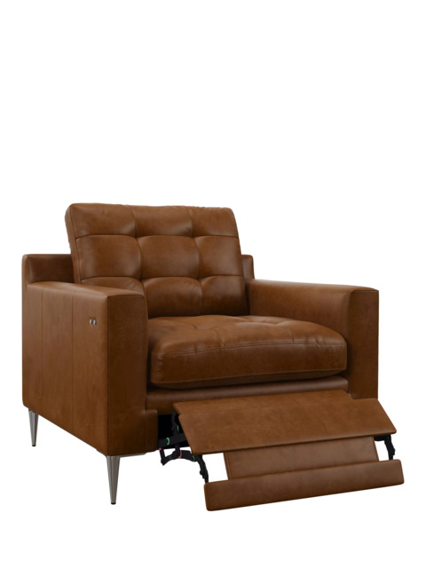 John Lewis Draper II Motion Leather Armchair, Metal Leg - image 1