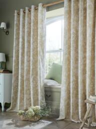Laura Ashley Lloyd Pair Lined Eyelet Curtains, Caramel - thumbnail 1