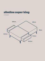 Silentnight Non-Sprung Upholstered  2 Drawer Slimline Divan Base, Super King Size - thumbnail 5