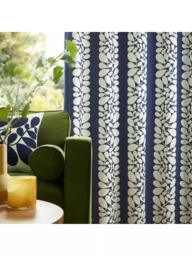 Orla Kiely Sycamore Stripe Pair Lined Eyelet Curtains, Space Blue - thumbnail 2