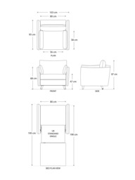Swyft Model 08 Small 1 Seater Single Sofa Bed - thumbnail 2