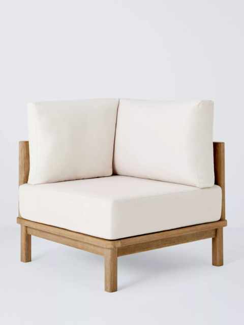 John Lewis Coast Eucalyptus Wood Garden Corner Unit Chair, Brushed Wood - image 1