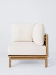 John Lewis Coast Eucalyptus Wood Garden Corner Unit Chair, Brushed Wood - thumbnail 2