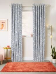 John Lewis ANYDAY Scribble Print Pair Lined Eyelet Curtains