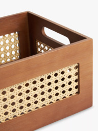 John Lewis Poly Rattan and Bamboo Open Top Storage Box, Cherry Wood - thumbnail 4