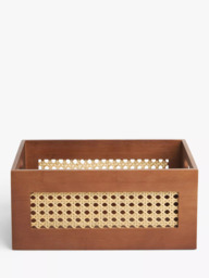 John Lewis Poly Rattan and Bamboo Open Top Storage Box, Cherry Wood - thumbnail 3