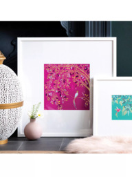 John Lewis Sara Miller 'Songbird' Framed Print & Mount, 52 x 52cm, Pink - thumbnail 2