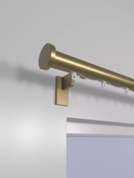 John Lewis Made to Order Select Curl Gliding Curtain Pole with Disc Finial, Wall Fix, Dia.30mm - thumbnail 2