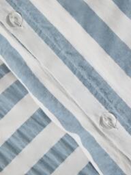 John Lewis Variegated Stripe Seersucker Cotton Rich Duvet Cover Set, Blue - thumbnail 4