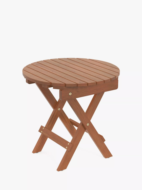 John Lewis ANYDAY Folding Garden Side Table, FSC-Certified (Eucalyptus Wood), Natural