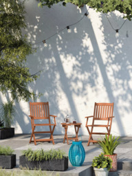 John Lewis ANYDAY Folding Garden Side Table, FSC-Certified (Eucalyptus Wood), Natural - thumbnail 2